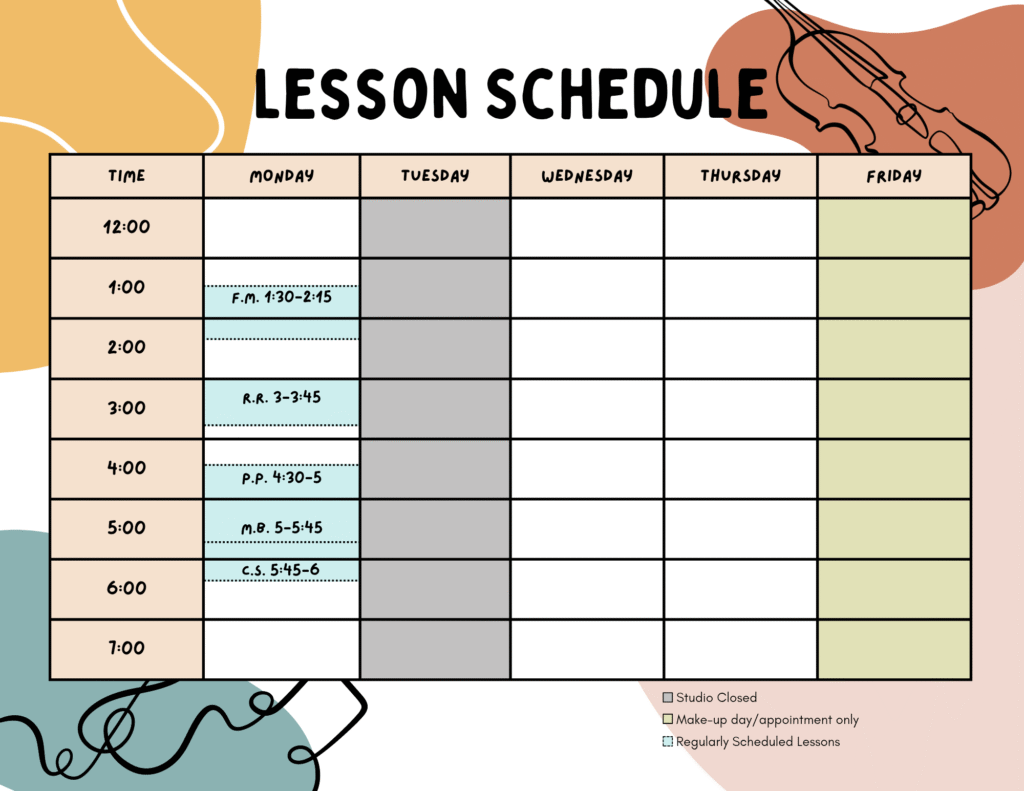 schedule schedule